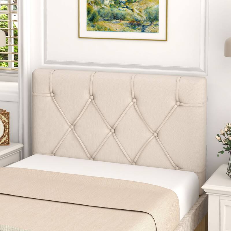 Gymax Upholstered Headboard for Twin Size Bed w/ Fabric Upholstery