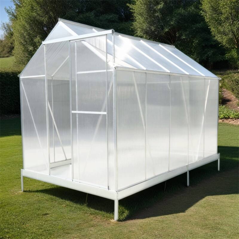 Polycarbonate Greenhouse,Heavy Duty Outdoor Walk-in Green House Kit - 6.3'*10.2'*7'
