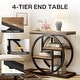 preview thumbnail 37 of 46, Industrial 4-tier Wood Narrow Side End Table with Storage Shelves