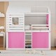 preview thumbnail 37 of 65, Kids Bunk Bed with Tent, Wood House Bed Frame