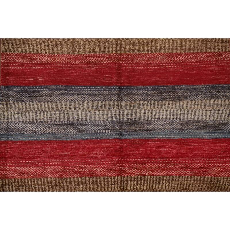 Gabbeh Kashkoli Striped Area Rug Handmade Wool Carpet - 4'6" x 6'5"
