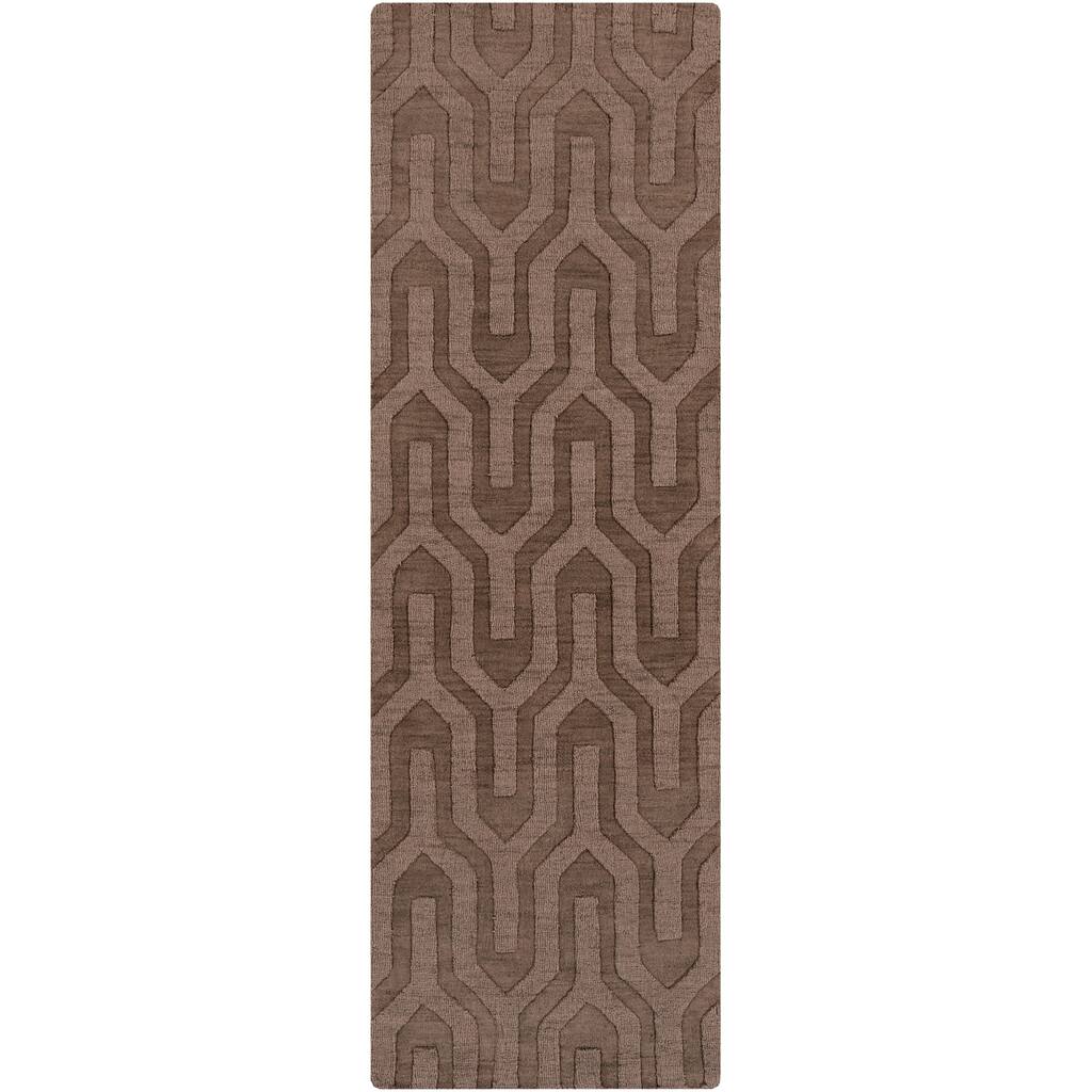 Hand Loomed Lille Solid Tone-On-Tone Geometric Wool Area Rug (2'6 x 8')