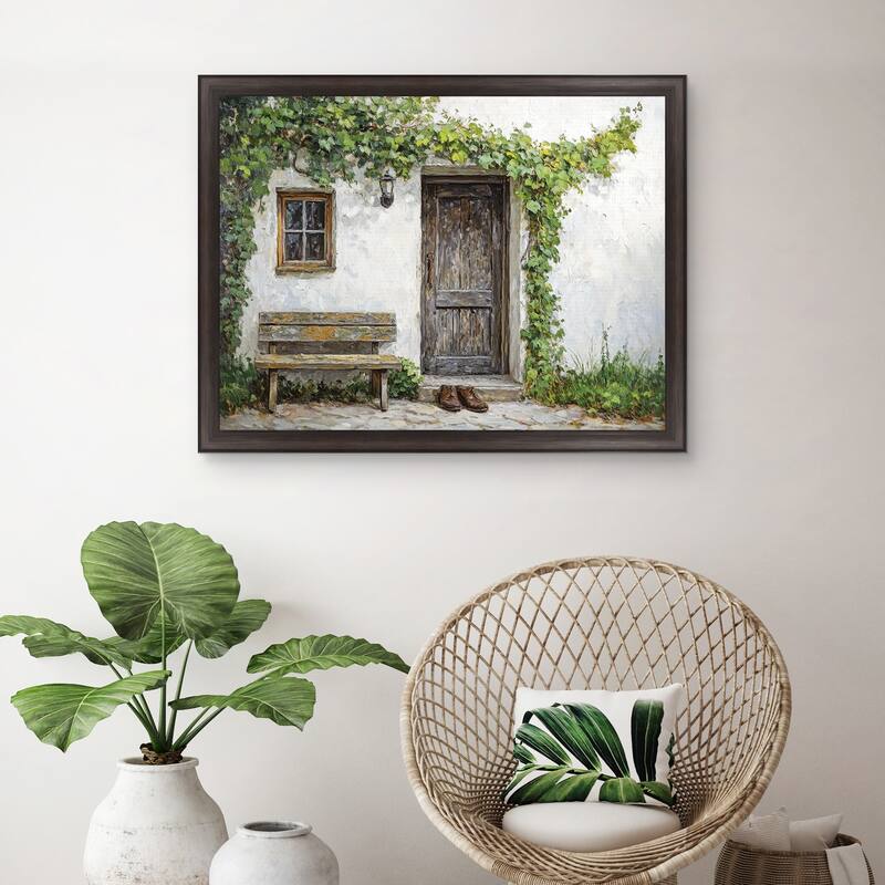 Masterpiece Art Gallery| Green Vines and Boots II by Petals Prints Design - Framed Canvas Art Print