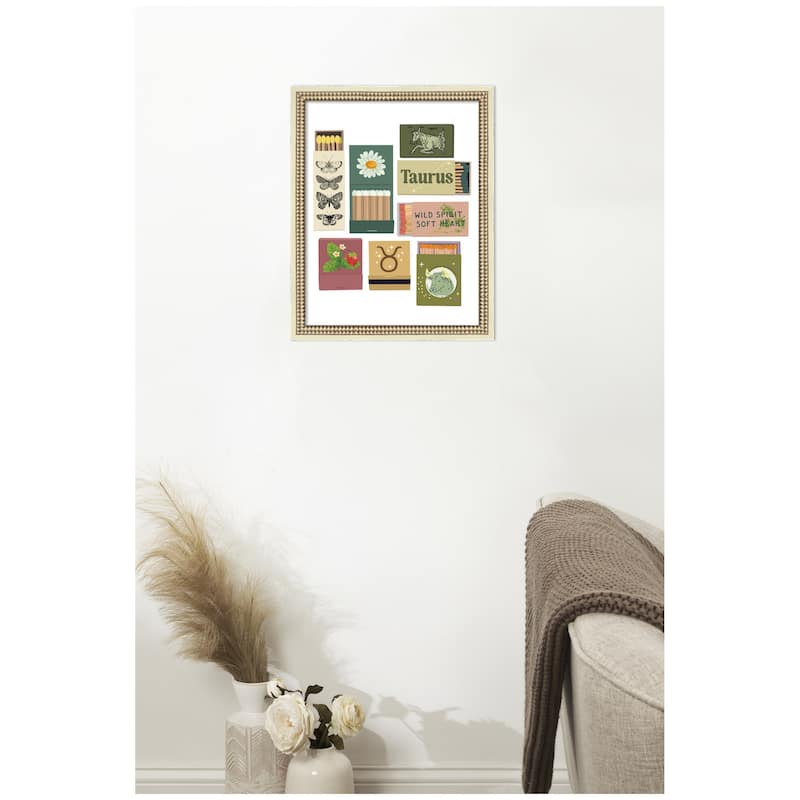 Kate and Laurel Taurus Matchbooks 14x18 FC by Megan Ryan Framed Wall Art Print