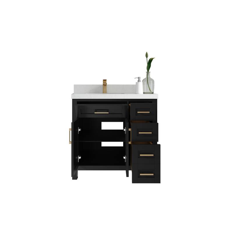 Willow Collections 36 in. W x 22 in. D Cambridge Left Offset Sink Bathroom Vanity with Countertop