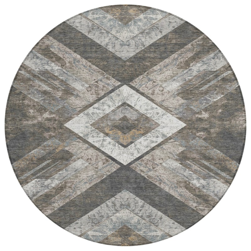 HomeRoots Geometric Transitional Rectangle Outdoor Rug