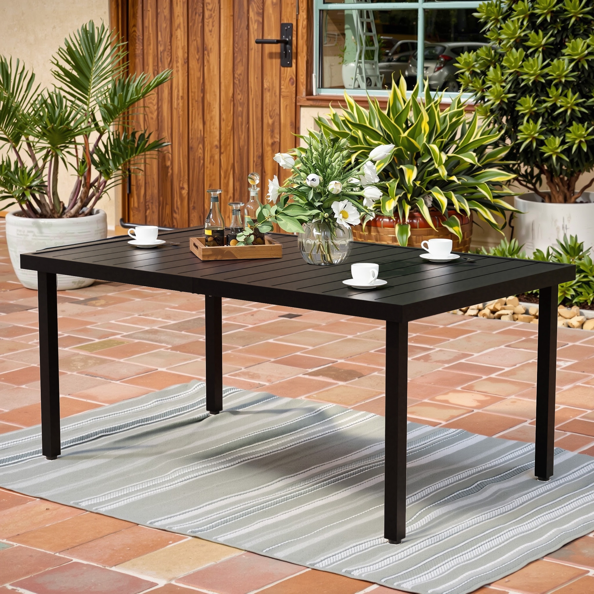 Black Steel Outdoor Dining Tables Bed Bath Beyond