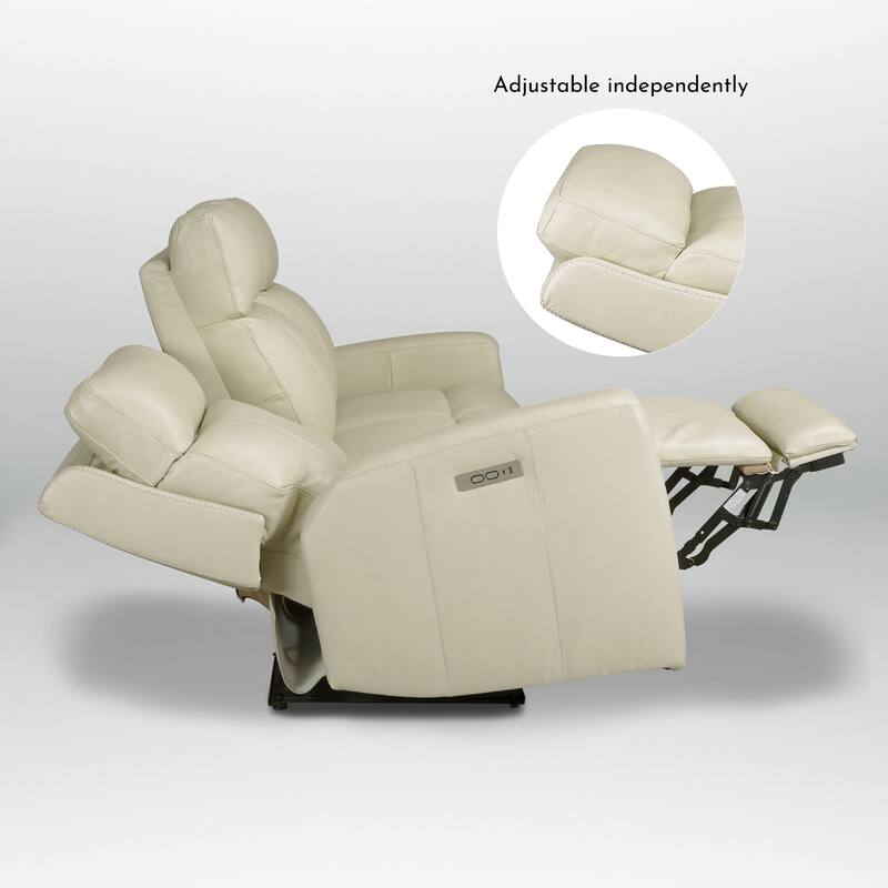 81.5'' Genuine Leather Zero Gravity Power Recliner Sofa with Power Headrest, USB&USB-C Port