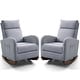 preview thumbnail 10 of 23, AVAWING Mid Century Nursery Rocking Chair Upholstered Velvet High Back Armchair Set of 2