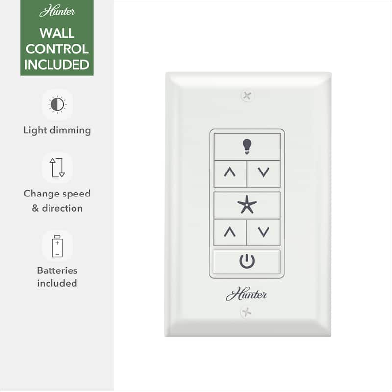 Hunter 72" Solaria Outdoor Ceiling Fan with LED Light, Wall Control - Damp-Rated - Industrial, Contemporary - ENERGY STAR!