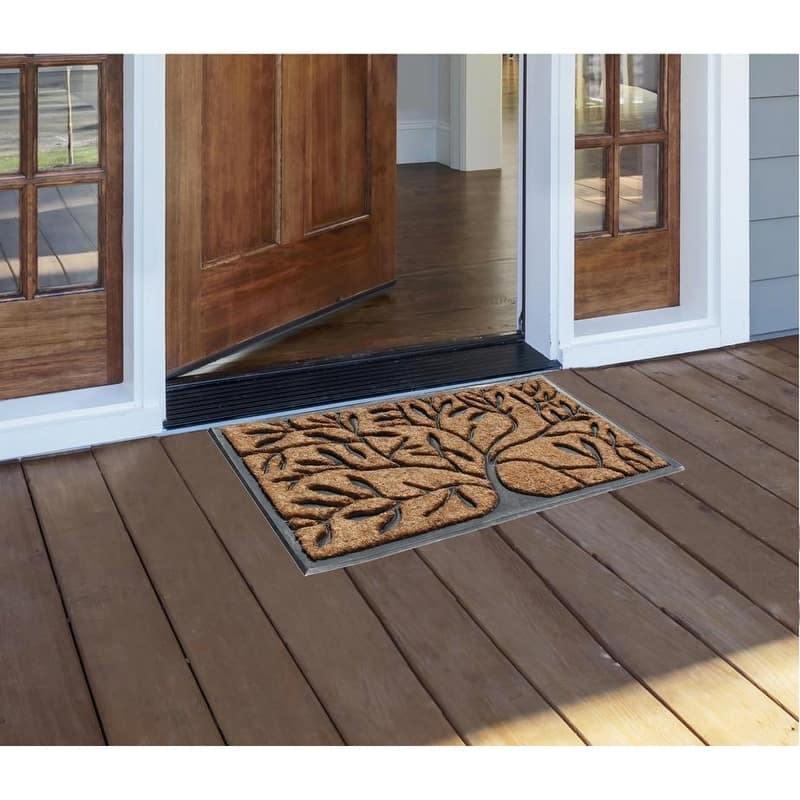 A1HC Handcrafted Molded Rubber and Coir Doormat