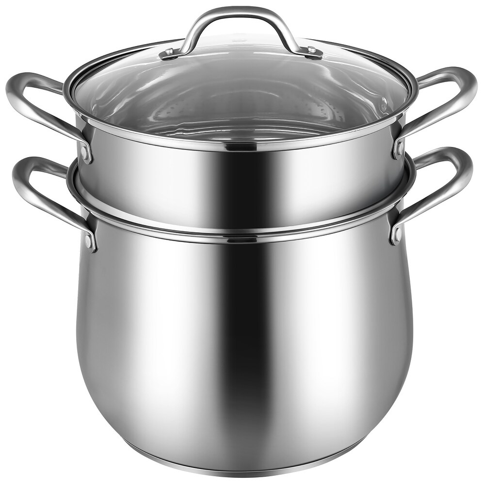 Sangerfield 5 Quart Stainless Steel Pasta Pot with Strainer Lid and Steamer  Basket - Bed Bath & Beyond - 35278972