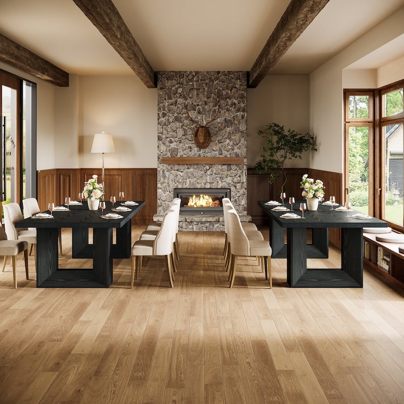 63'' Kitchen Dining Table for 6 People, Strong Geometric Legs