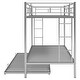 preview thumbnail 24 of 43, Stylish Twin over Twin Bunk Bed with Trundle and Two ladders, Black
