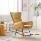 preview thumbnail 35 of 39, Velvet Armchair Wingback Comfy Rocker Chair with Thick Padded Seat for Nursery