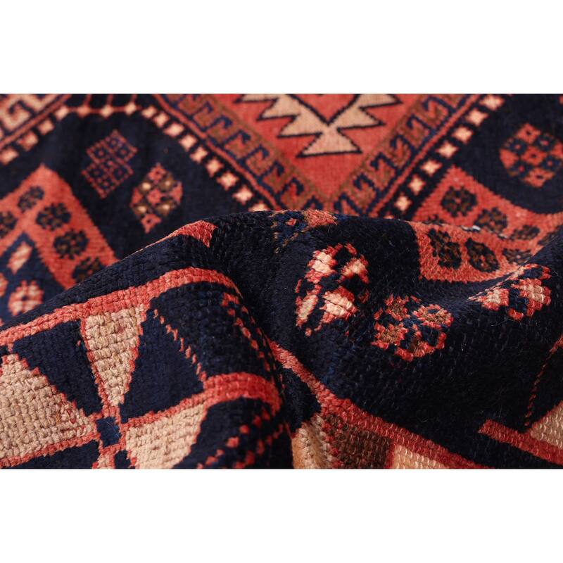 ECARPETGALLERY Hand-knotted Melis Vintage Dark Navy Wool Rug - 5'6 x 8'4