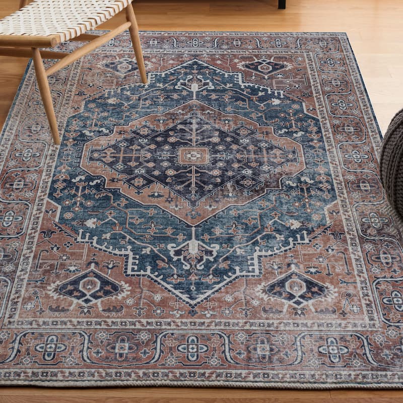 JONATHAN Y Kemer Ogee Medallion Machine Washable Area Rug