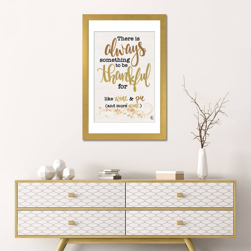 iCanvas "Thankful For Wine And Pie" by Fearfully Made Creations