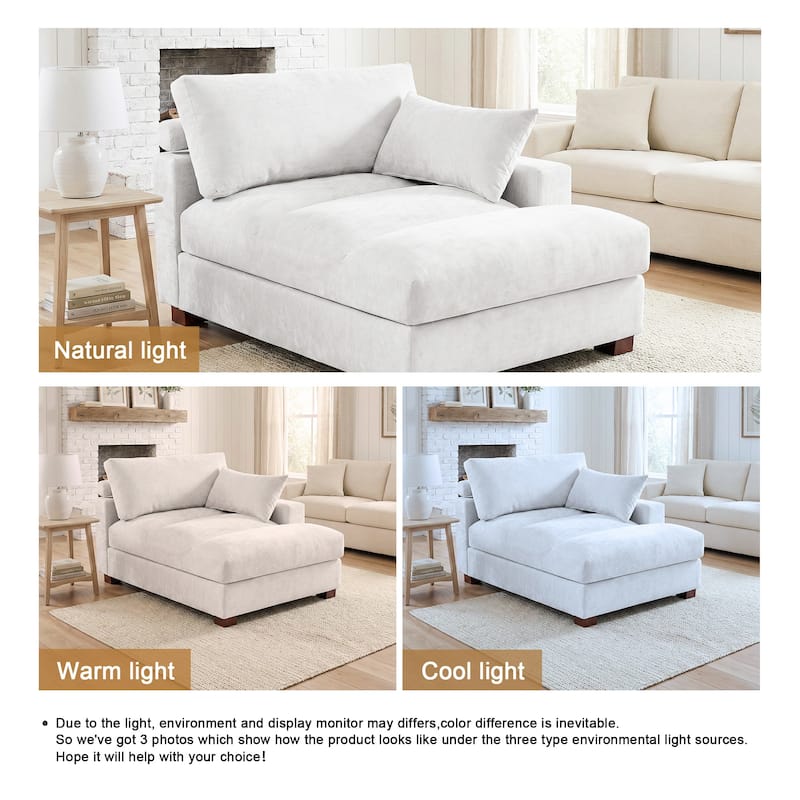 42"W Chenille Upholstered Chaise Lounge