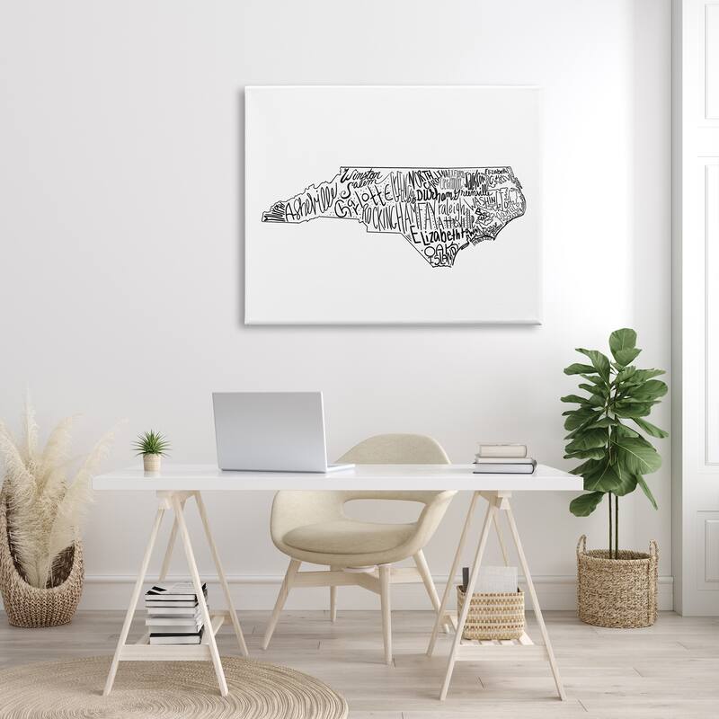 Stupell North Carolina State Cities Stretched Canvas Wall Art, Design by The Saturday Evening Post