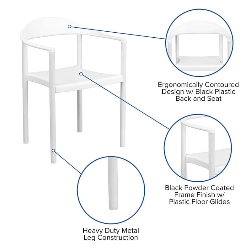 5 Pack 1000 lb. Capacity Plastic Cafe Stack Chair