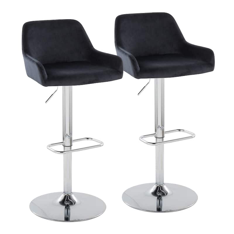Porch & Den Galotti Adjustable Bar Stool with Rounded Rectangle Footrest (Set of 2)