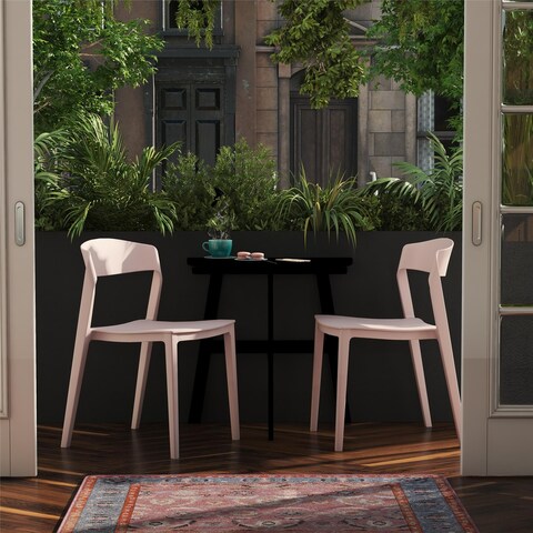CosmoLiving by Cosmopolitan Outdoor/ Indoor Stacking Resin Chair with Ribbon Back (2-pack)