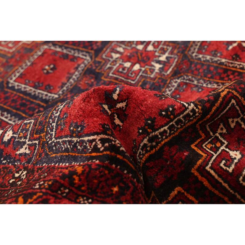 ECARPETGALLERY Hand-knotted Baluch Red Wool Rug - 4'0 x 8'7