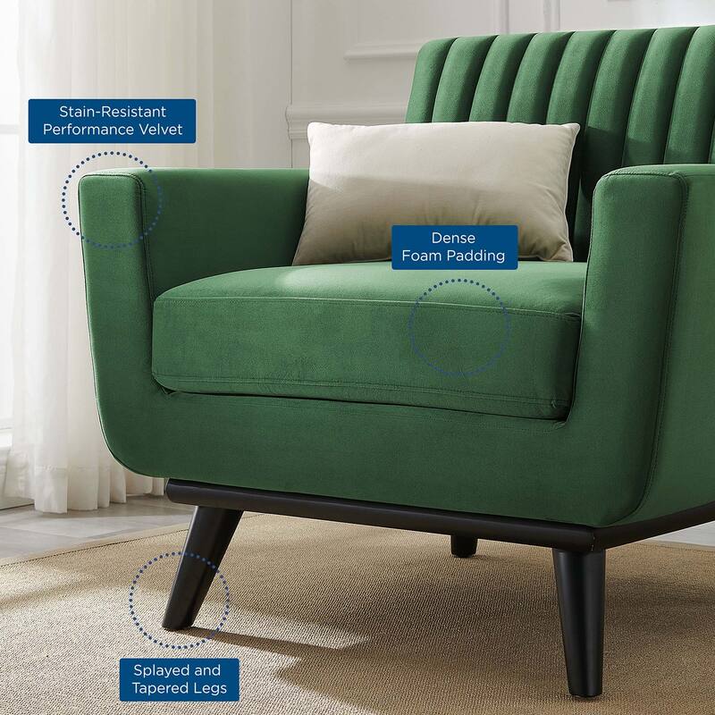 Engage Channel Tufted Performance Velvet Armchair