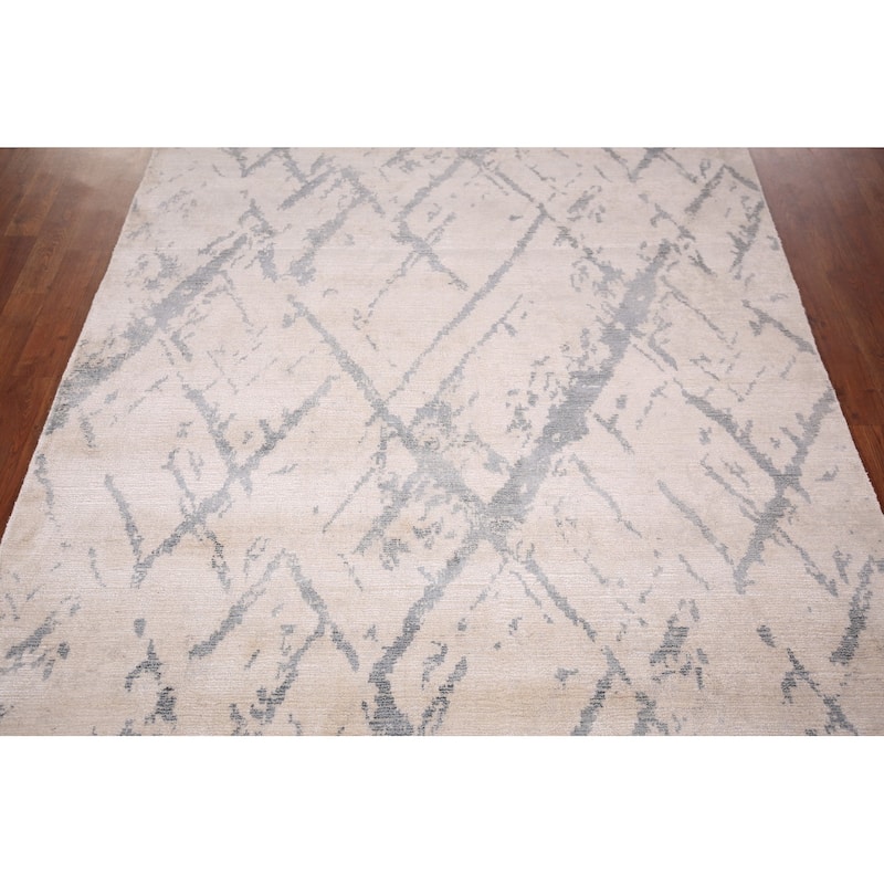 Abstract Modern Area Rug Hand-Knotted Wool Carpet - 5'3"x 7'7"
