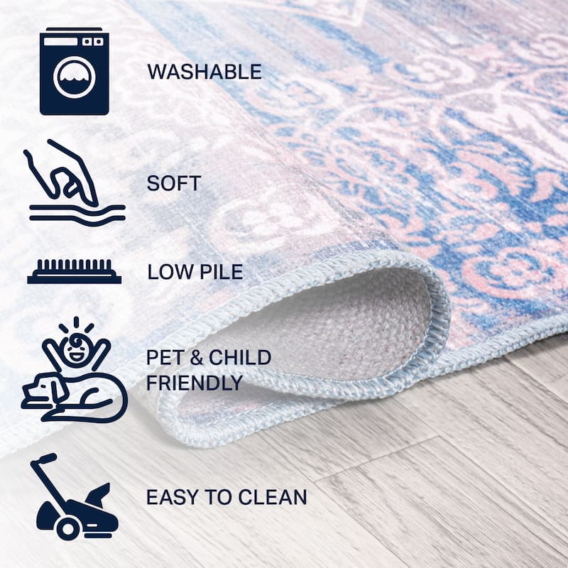 JONATHAN Y Asa Bohemian Medallion Machine Washable Area Rug