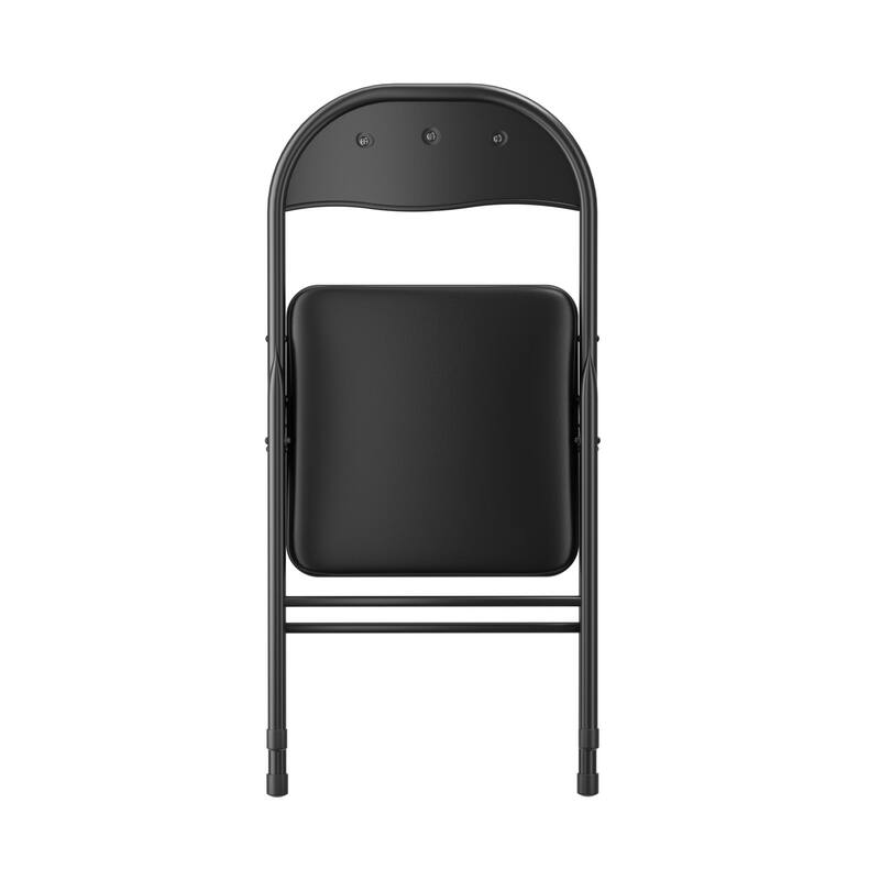 Javlergo Black PU Leather 5-Piece Folding Table and Chairs Set – Portable Card Game Table for Indoor Outdoor Use No Assembly