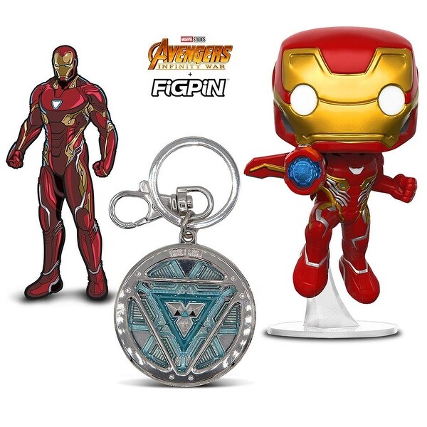 VINTAGE DULL GOLD METAL ALLOY KEY-RING IRONMAN HAND MARVEL AVENGERS