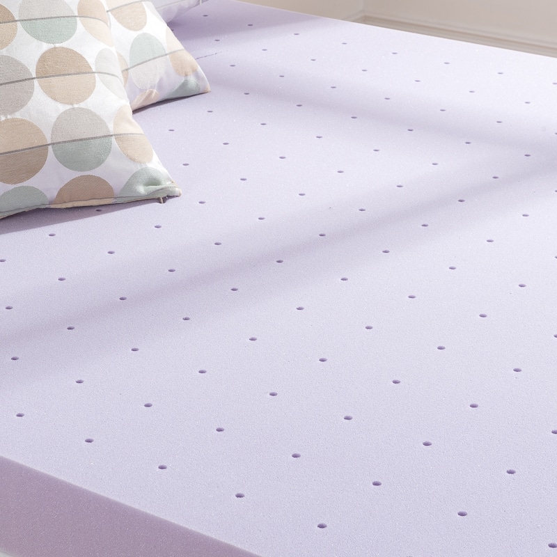 4 Inch Lavender Infused Ventilated Memory Foam Bed Topper - Crown Comfort