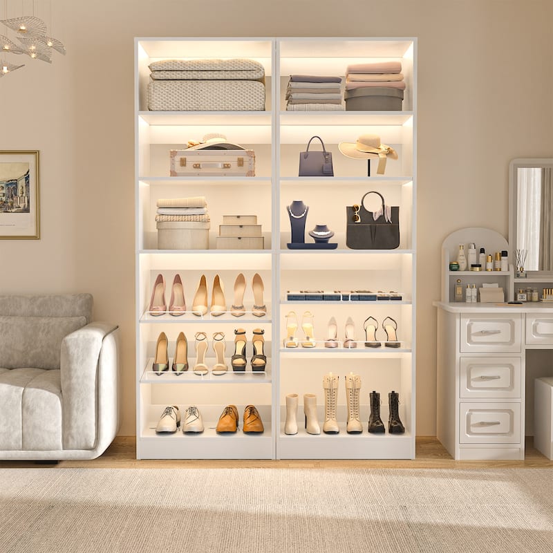 Cimly 25'' Closet Organizer with Tower Shelves and Shoe Rack for Walk-in and Reach-in Closet