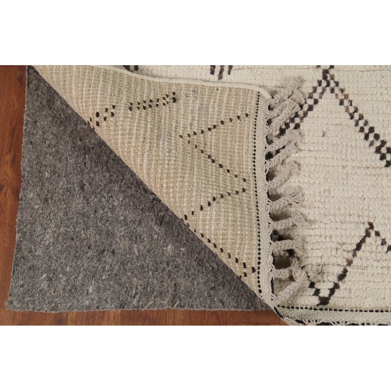 Trellis Moroccan Oriental Area Rug Hand-Knotted Wool Carpet - 5'0"x 8'8"