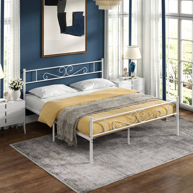 VECELO Premium Platform Bed Frame with Headboard,Easy Set-up Twin/Full/Queen Size Bed