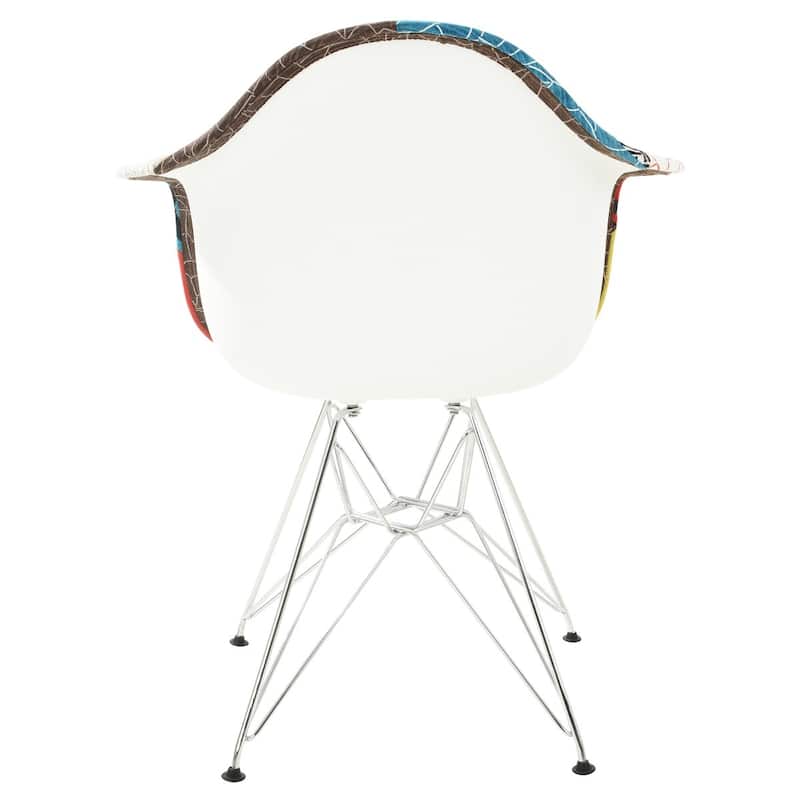 Willow Fabric Accent Armchair With Chrome Legs Set of 2 by LeisureMod
