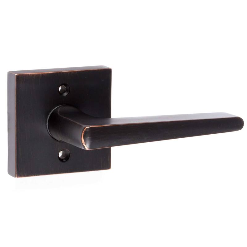 Sure-Loc BS100-HSQ Basel Interior Trim Lever with Square Rose for - Vintage Bronze