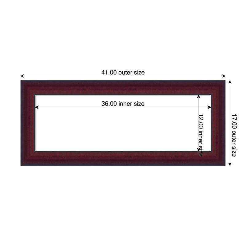 Amanti Art Canterbury Cherry Framed Dry Erase Magnetic Board - 41 x 17 in