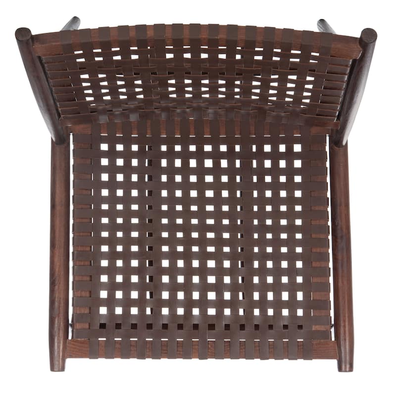 SAFAVIEH Soleil Rosina Leather Woven Accent Chair - 26" W x 31.5" L x 30.7" H - 26Wx31Dx31H