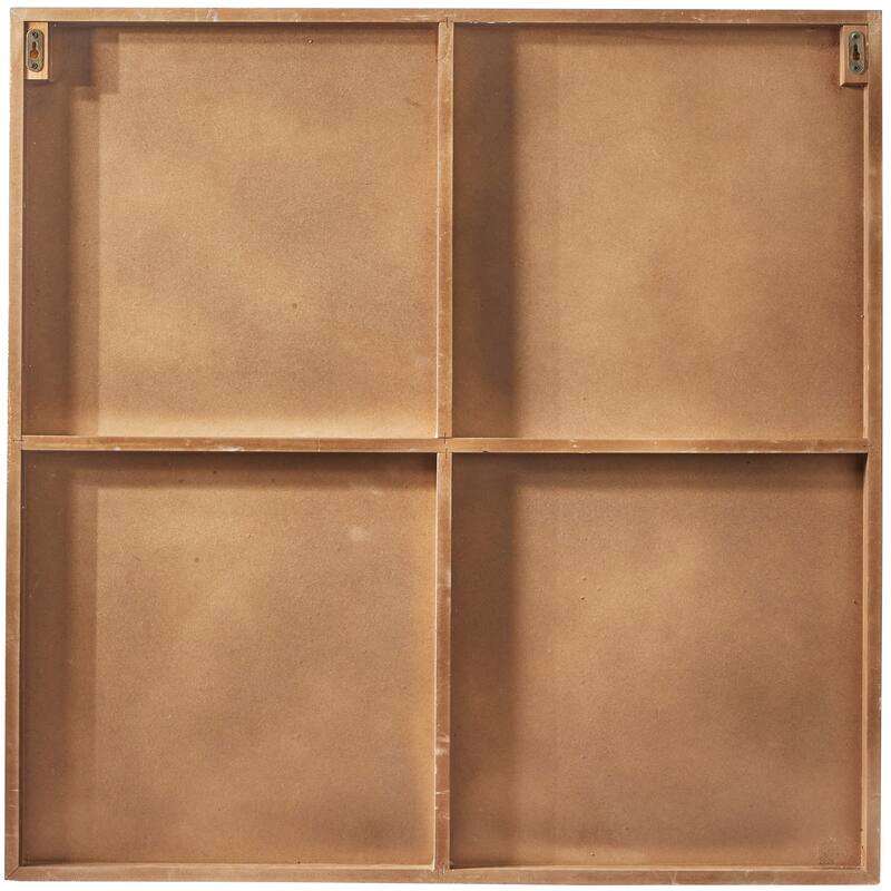 Light Brown Wood Triangle Mirrored Geometric Wall Decor