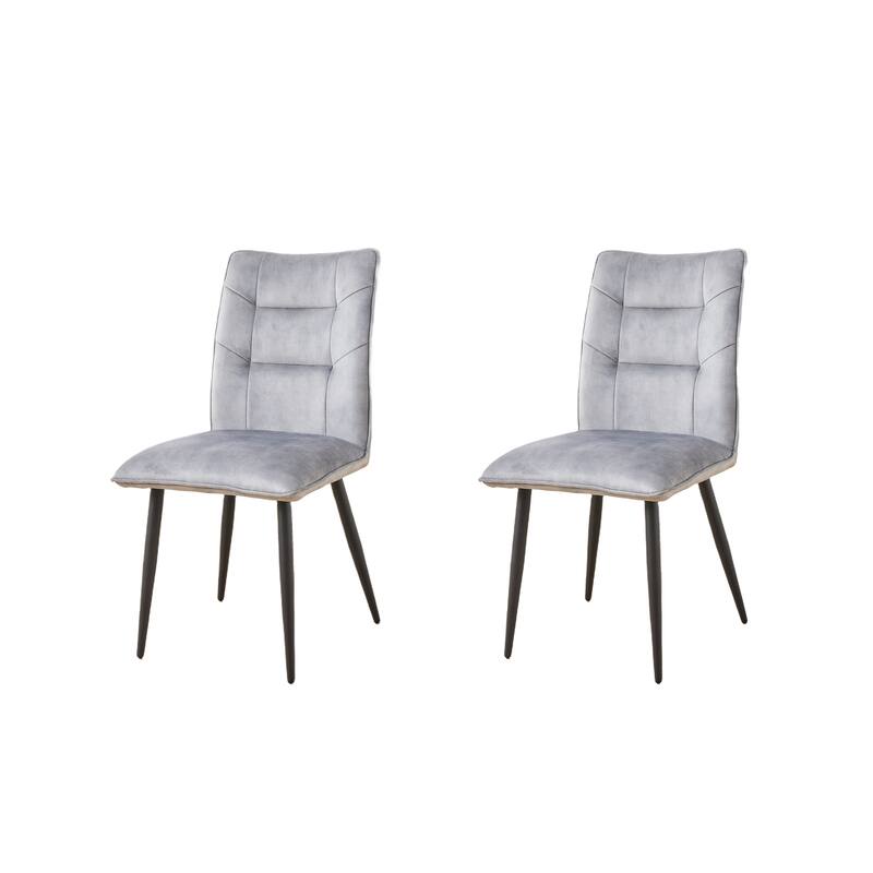 2 Piece Velvet Dining Chair with Cushions, Metal Legs, Anti-Scratch Feet for Dining Room Kitchen Bedroom Living Room