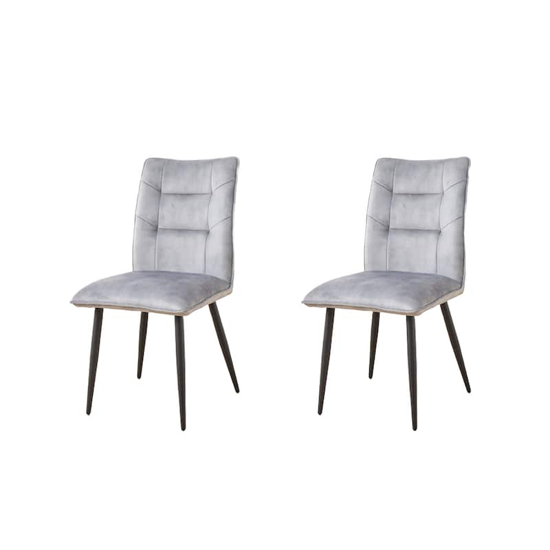 Modern Velvet Dining Chairs 2-Piece Set-Soft Cushioned Seats with Iron Frames