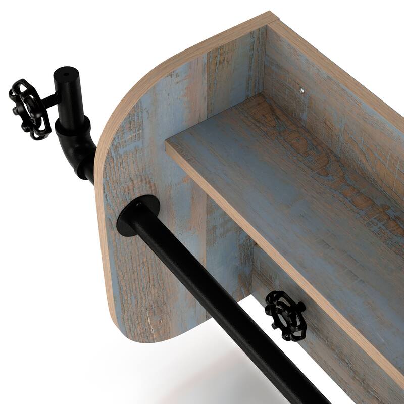 DH BASIC Industrial 27-inch Metal 1-Tier Wall Mounted Coat Rack by Denhour