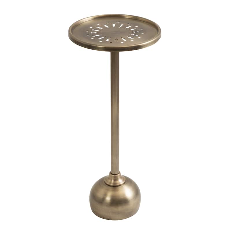Kate and Laurel Miki Metal Drink Table - 10x10x23 - Antique Brass