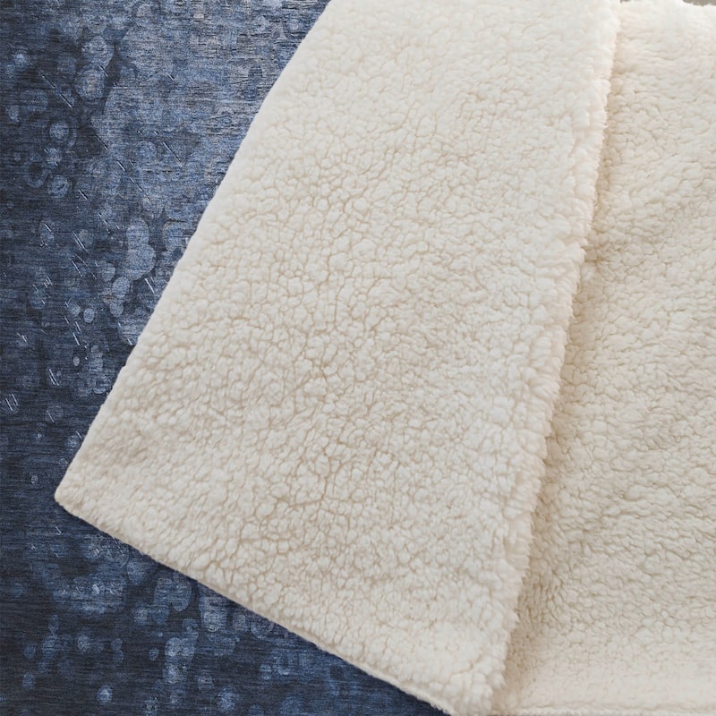Premium Machine Washable Abstract Solid Sherpa Throw Blanket