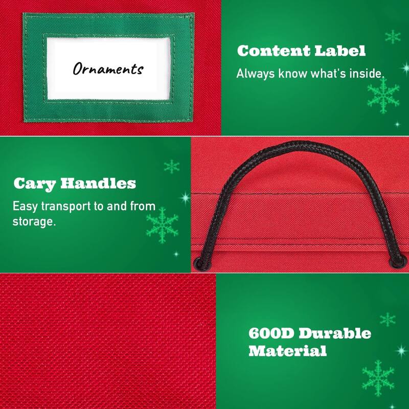 HOLDN’ STORAGE Christmas Ornament Storage Container Box with Dividers - Stores up to 72 - 3" Ornaments