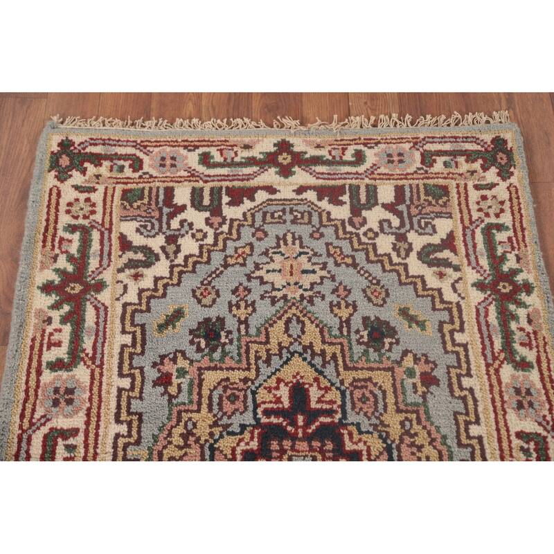 Grey Heriz-Serapi Accent Rug Hand-Knotted Traditional Wool Carpet - 2'6"x 5'11"