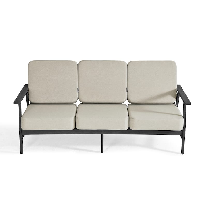 Casual Wood Cushioned 5-Piece Outdoor Patio Conversation Set